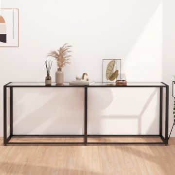 Gossi masa consola, transparent, 200x35x75,5 cm, sticla securizata
