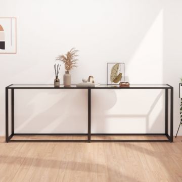 Gossi masa consola, transparent, 220x35x75,5 cm, sticla securizata