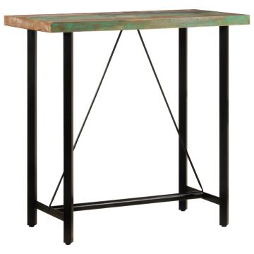 Gossi masa de bar, 110x55x107 cm, lemn masiv reciclat si fier