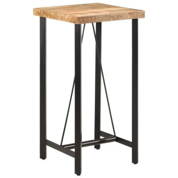 Gossi masa de bar, 55x55x107 cm, lemn masiv de mango si fier