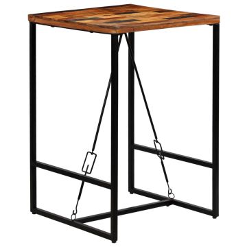 Gossi masa de bar, 70 x 70 x 106 cm, lemn masiv reciclat