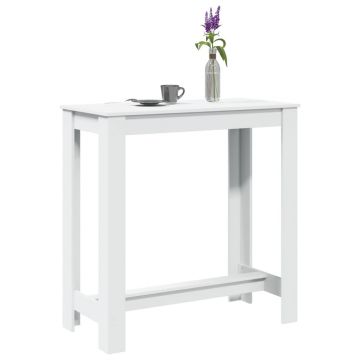 Gossi masa de bar, alb, 102x50x103,5 cm, lemn prelucrat