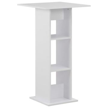 Gossi masa de bar, alb, 60 x 60 x 110 cm
