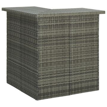 Gossi masa de bar coltar, gri, 100 x 50 x 105 cm, poliratan
