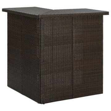 Gossi masa de bar coltar, maro, 100 x 50 x 105 cm, poliratan