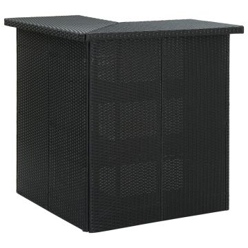 Gossi masa de bar coltar, negru, 100 x 50 x 105 cm, poliratan