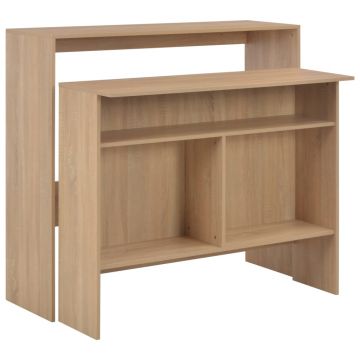 Gossi masa de bar cu 2 blaturi, stejar, 130x40x120 cm
