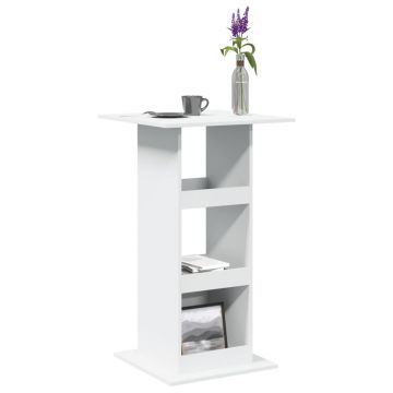 Gossi masa de bar cu depozitare, alb, 60x60x102 cm, lemn prelucrat
