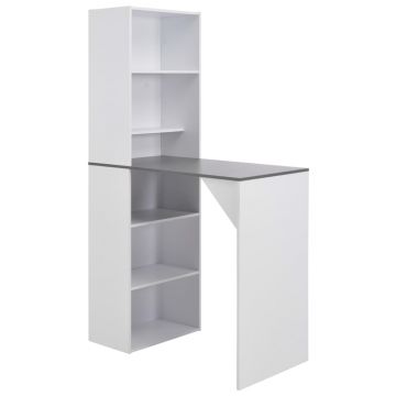 Gossi masa de bar cu dulap, alb, 115 x 59 x 200 cm