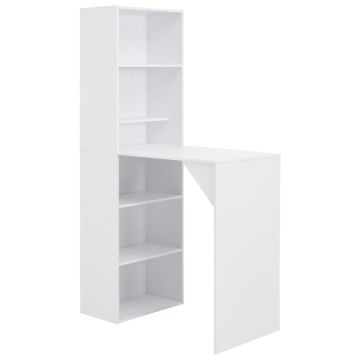 Gossi masa de bar cu dulap, alb, 115 x 59 x 200 cm