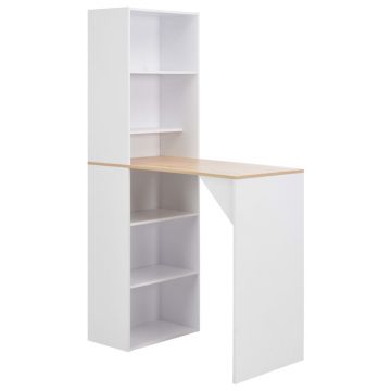 Gossi masa de bar cu dulap, alb, 115 x 59 x 200 cm