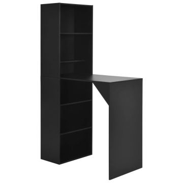 Gossi masa de bar cu dulap, negru, 115 x 59 x 200 cm