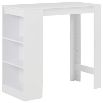 Gossi masa de bar cu raft, alb, 110 x 50 x 103 cm