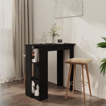 Gossi masa de bar cu raft, negru, 102x50x103,5 cm, pal