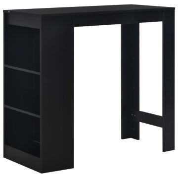 Gossi masa de bar cu raft, negru, 110 x 50 x 103 cm