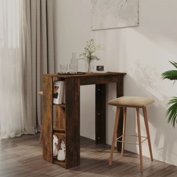 Gossi masa de bar cu raft, stejar afumat, 102x50x103,5 cm, pal