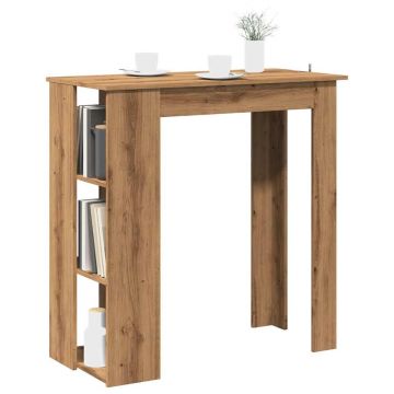 Gossi masa de bar cu raft, stejar artizanal, 102x50x103,5 cm, pal