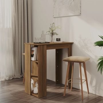 Gossi masa de bar cu raft, stejar maro, 102x50x103,5 cm, pal