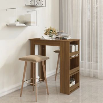 Gossi masa de bar cu raft, stejar maro, 102x50x103,5 cm, pal