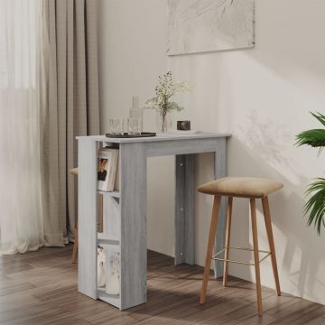 Gossi masa de bar cu raft, stejar sonoma gri, 102x50x103,5 cm, pal