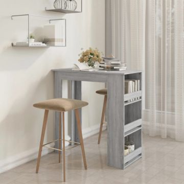 Gossi masa de bar cu raft stejar sonoma gri 102x50x103,5 cm pal