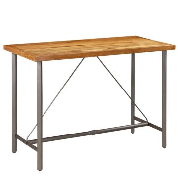Gossi masa de bar din lemn masiv de tec reciclat, 150 x 70 x 106 cm