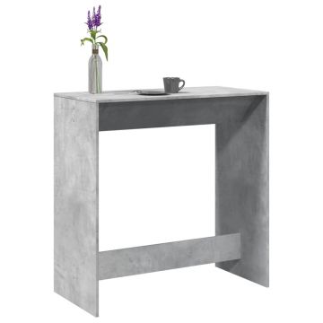 Gossi masa de bar, gri beton, 102x50x103,5 cm, lemn prelucrat