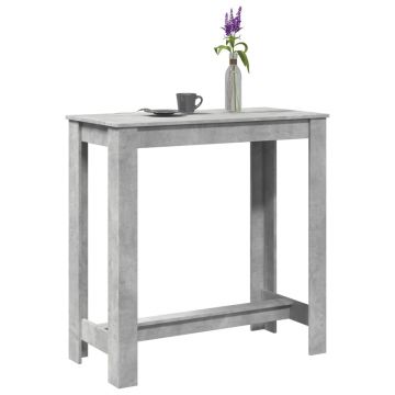 Gossi masa de bar, gri beton, 102x50x103,5 cm, lemn prelucrat
