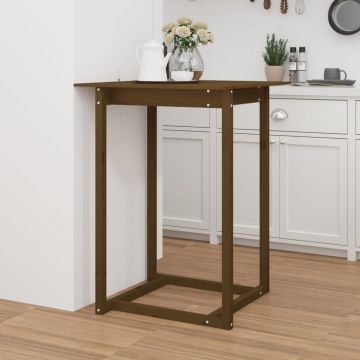 Gossi masa de bar, maro miere, 80x80x110 cm, lemn masiv de pin
