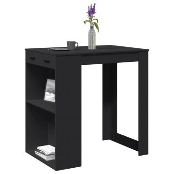 Gossi masa de bar, negru, 102x70x103,5 cm, lemn prelucrat