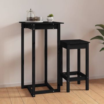 Gossi masa de bar, negru, 60x60x110 cm, lemn masiv de pin