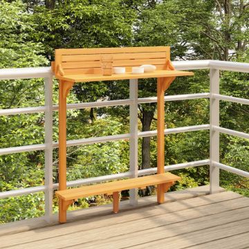 Gossi masa de bar pentru balcon, 90x37x122,5 cm, lemn masiv de acacia
