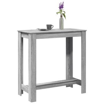 Gossi masa de bar, sonoma gri, 102x50x103,5 cm, lemn prelucrat