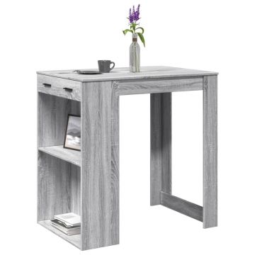 Gossi masa de bar, sonoma gri, 102x70x103,5 cm, lemn prelucrat