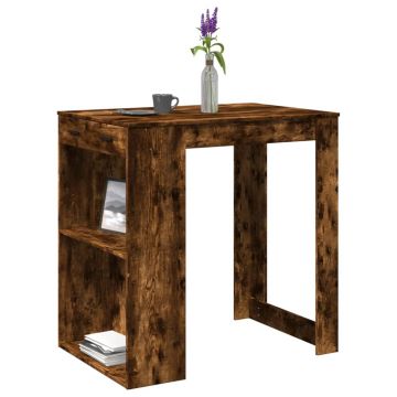 Gossi masa de bar, stejar fumuriu, 102x70x103,5 cm, lemn prelucrat