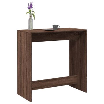 Gossi masa de bar, stejar maro, 102x50x103,5 cm, lemn prelucrat
