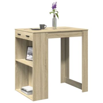 Gossi masa de bar, stejar sonoma, 102x70x103,5 cm, lemn prelucrat