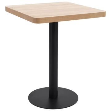 Gossi masa de bistro, maro deschis, 60x60 cm, mdf