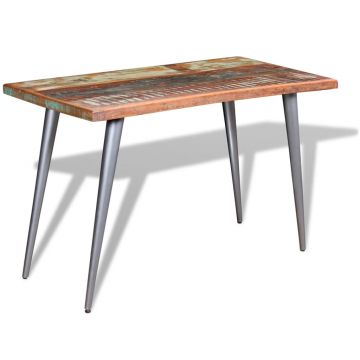 Gossi masa de bucatarie, 120 x 60 x 76 cm, lemn masiv reciclat
