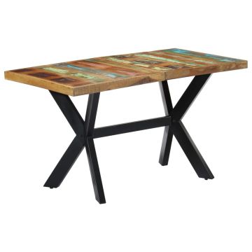 Gossi masa de bucatarie, 140 x 70 x 75 cm, lemn masiv reciclat
