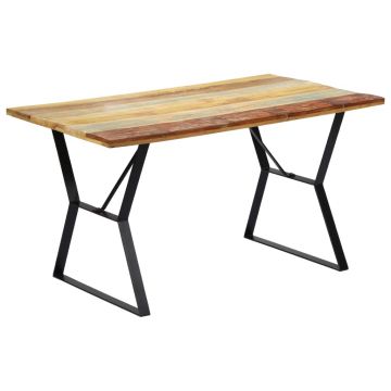 Gossi masa de bucatarie, 140 x 80 x 76 cm, lemn masiv reciclat