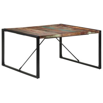 Gossi masa de bucatarie, 140x140x75 cm, lemn masiv reciclat