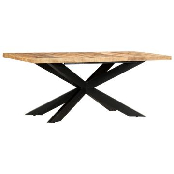 Gossi masa de bucatarie, 180x90x76 cm, lemn masiv de mango nefinisat