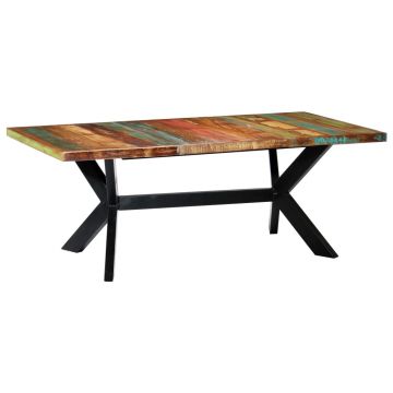 Gossi masa de bucatarie, 200 x 100 x 75 cm, lemn masiv reciclat