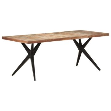 Gossi masa de bucatarie, 200x90x76 cm, lemn masiv reciclat