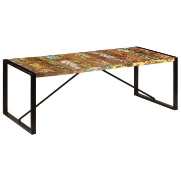 Gossi masa de bucatarie, 220 x 100 x 75 cm, lemn masiv reciclat