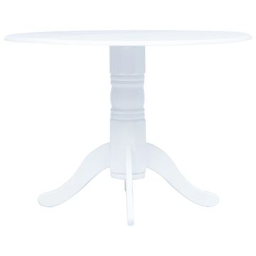 Gossi masa de bucatarie, alb, 106 cm, lemn masiv de hevea