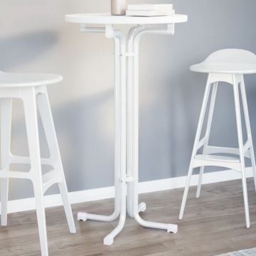 Gossi masa de bucatarie, alb, Ø60x110 cm, lemn prelucrat si otel