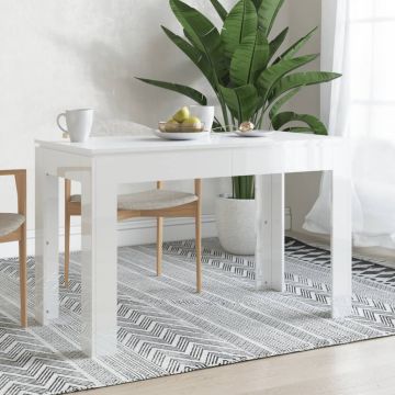 Gossi masa de bucatarie alb extralucios, 120x60x76 cm, lemn prelucrat