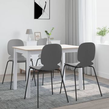 Gossi masa de bucatarie alb si maro 114x71x75 cm lemn masiv de hevea